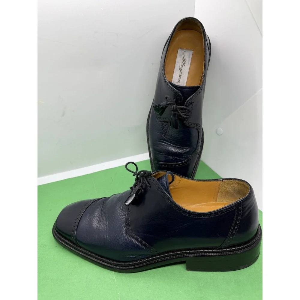 Mezlan Men's Oxford Dress Shoes, Captoe, Black, Size 8M